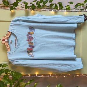 Women's Anvil Outer Banks North Carolina Flip Flops Long Sleeve Baby Blue XL